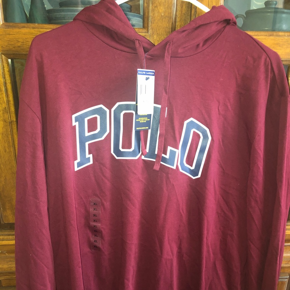 POLO Ralph Lauren L/S Cotton Hoodie Pullover Large